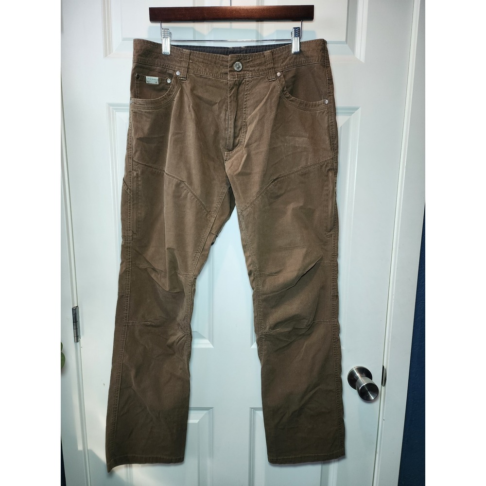 Kuhl Rydr Mens Brown Vented Crotch Articulated Knee Outdoor Hiking Pants 34x32